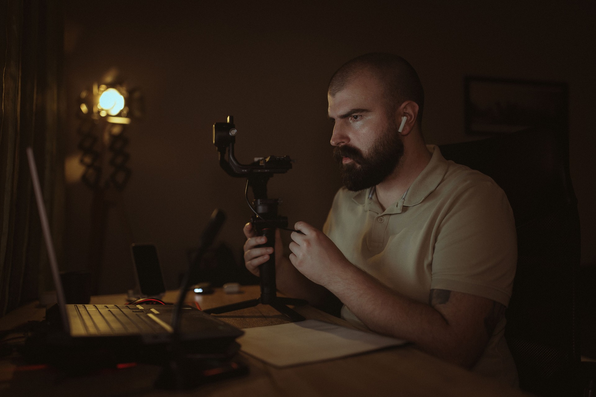 Man Having an Online Class on How to Use Filming Gear