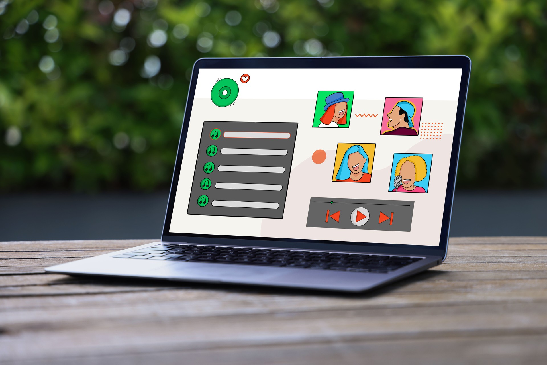 Music streaming with laptop